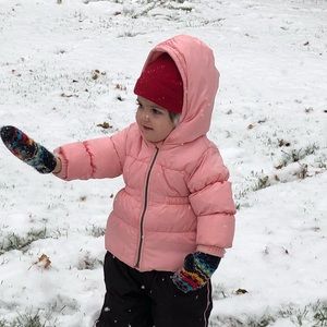 Pink puffy jacket!